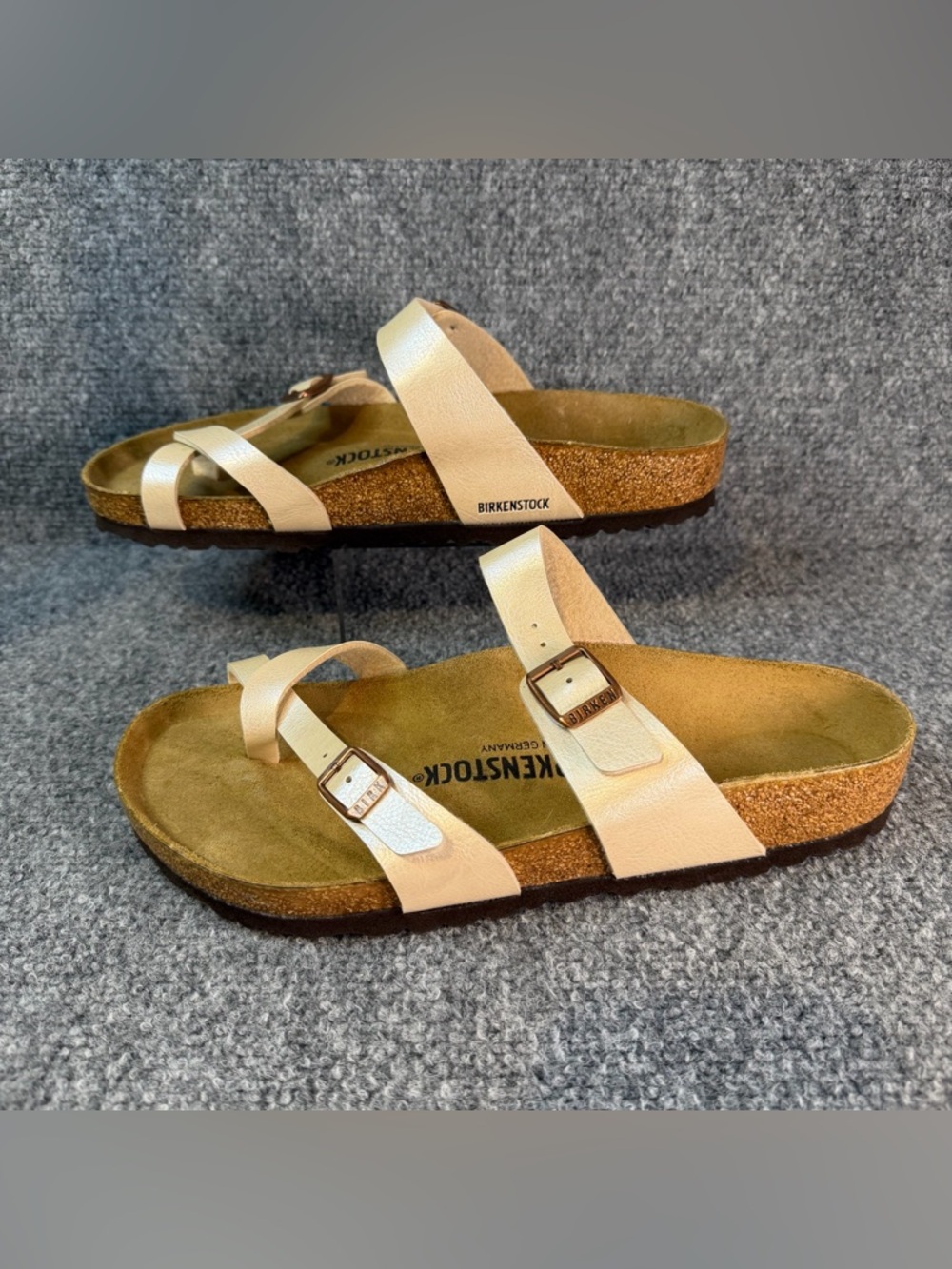 Birkenstock Mayari Sandals White Birko Flor Womens 10 Mens 8 EU 41